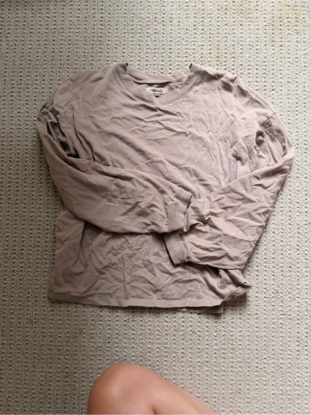 Madewell Long-Sleeve Crewneck T Shirt - Taupe